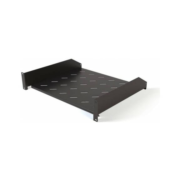 Угловая полка Hyperline TAL3-2U-600-RAL9005 с перфорацией 19, 2U, ширина 440 мм 431396