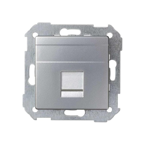 Адаптер со шторками Simon на 1 коннектор UTP RJ45, SYSTIMAX, S82, S82N, алюминий 82008-33