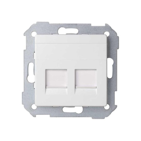 Адаптер со шторками Simon на 2 коннектора UTP RJ45, SYSTIMAX, S82 Detail, белый 82009-30