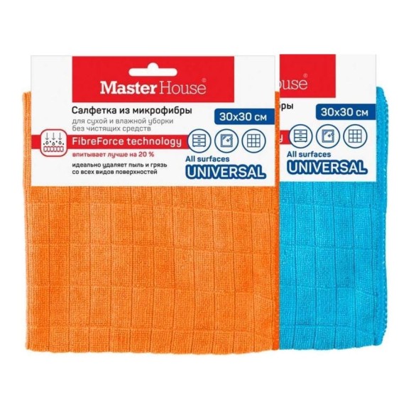 Салфетка из микрофибры Master House Бельгийская вафля M03 30x30см 60158