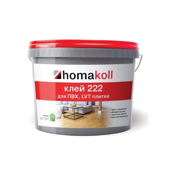 Клей Homakoll 222, для ПВХ и LVT плитки, 12 кг 460401