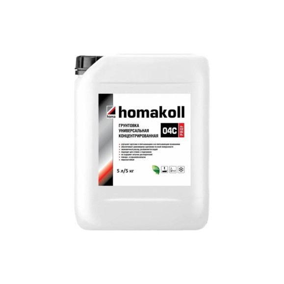 Грунтовка для впитыв. и не впитыв. оснований Homakoll 04C Prof концентрат, 5 л 99688 Грунтовка для впитыв. и не впитыв. оснований Homakoll 04C Prof концентрат, 5 л 99688