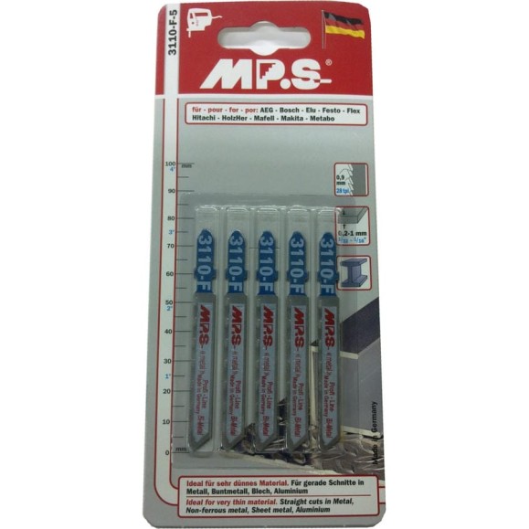 Пилки Bi-Metal (75х50х0.9 мм; 5 шт.) по листовому металлу MPS 3110-F