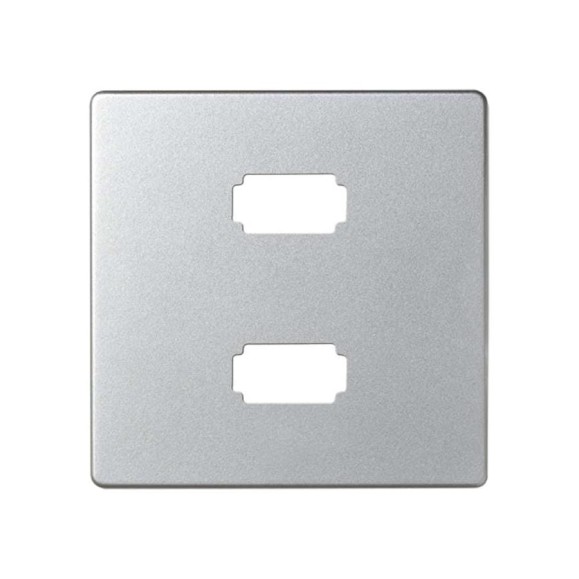 Накладка для коннектора Simon, 2хUSB 2.0 типа А, мама, S82 Detail, алюминий 8201090-093