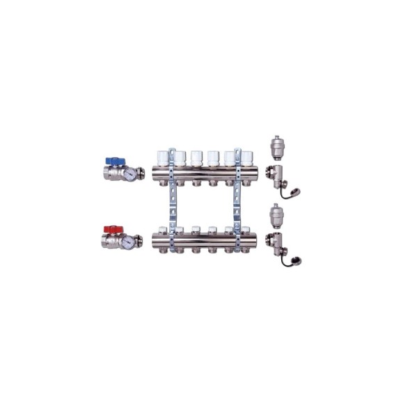 Коллектор регулируемый CD 468M/11 (1''x3/4 EK; 2 шт.) для теплых полов Luxor 15552711MN Коллектор регулируемый CD 468M/11 (1''x3/4 EK; 2 шт.) для теплых полов Luxor 15552711MN