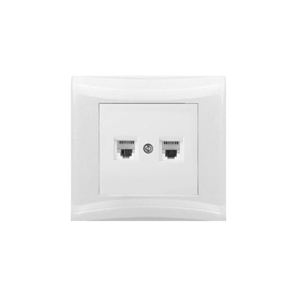 Двухместная телефонная розетка Volsten V01-11-F22-S, RJ -11, Magenta, 9035