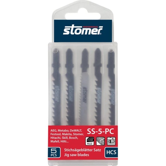 Набор пилок для лобзика SS-5-PC STOMER 98290950