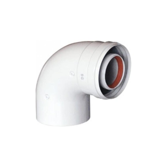 Отвод (90 град.; 60/100 мм) Baxi KHG714016810 Отвод (90 град.; 60/100 мм) Baxi KHG714016810