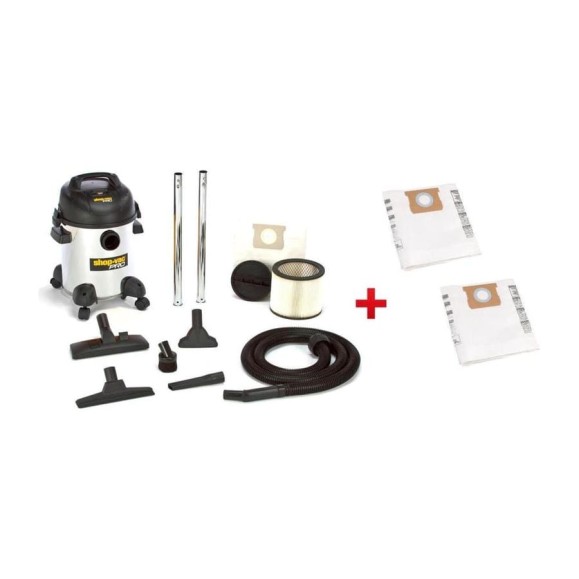 Универсальный пылесос Shop-Vac Pro 20-I Deluxe + бумажные фильтр-мешки (20/30 л) 2 упаковки по 5 шт. П9270242 Универсальный пылесос Shop-Vac Pro 20-I Deluxe + бумажные фильтр-мешки (20/30 л) 2 упаковки по 5 шт. П9270242