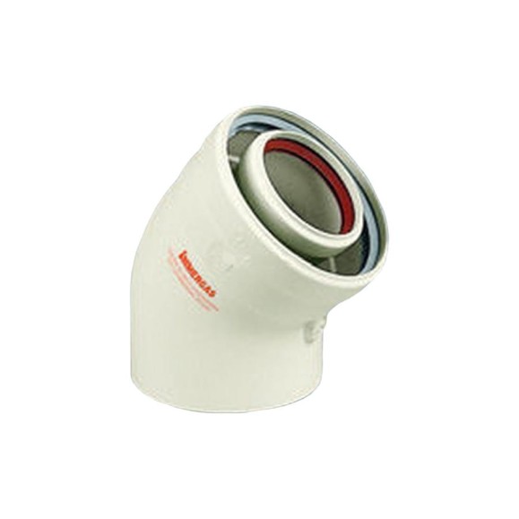 Колено коаксиальное (45°; 60/100 мм) Immergas 3.010950 Колено коаксиальное (45°; 60/100 мм) Immergas 3.010950