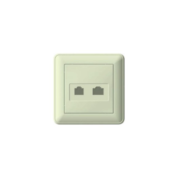 Компьютерная+телефонная розетка с рамкой, слоновая кость RJ11+RJ45 WESSEN 59 Schneider ELectric RSI-251TK5E-28