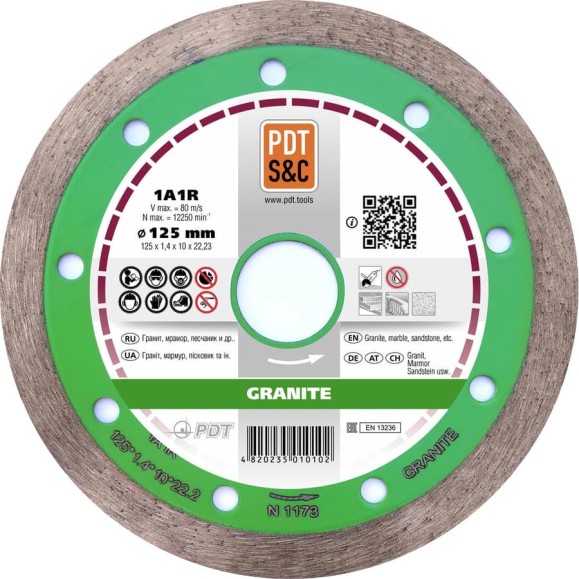 Диск алмазный отрезной Granite 820200CGRu 1A1R (125х1.4х10х22.2 мм) ПАИ 4820235010102 Диск алмазный отрезной Granite 820200CGRu 1A1R (125х1.4х10х22.2 мм) ПАИ 4820235010102
