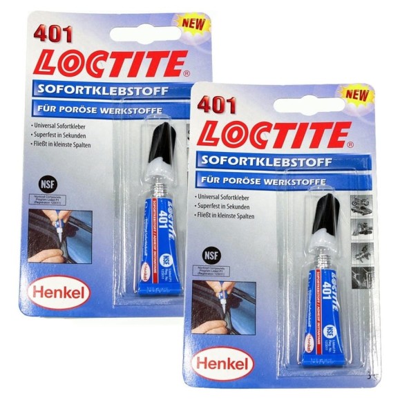 Моментальный цианоакрилатный клей общего назначения LOCTITE 401, 3гр. 2шт./уп 195904-2