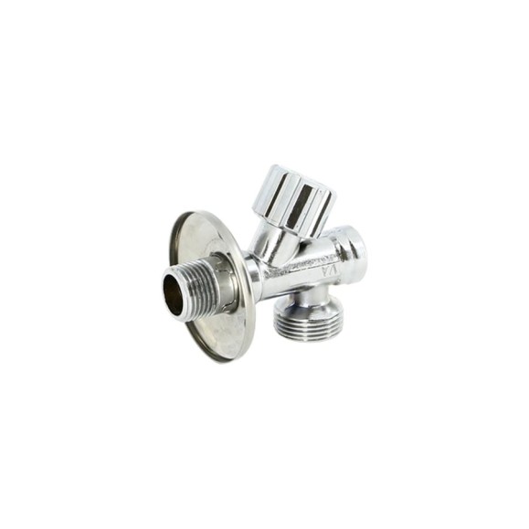 Вентиль Uni-Fitt НН 1/2" х 3/4" для подключения стиральных машин с фильтром, хром 187F2300 Вентиль Uni-Fitt НН 1/2" х 3/4" для подключения стиральных машин с фильтром, хром 187F2300