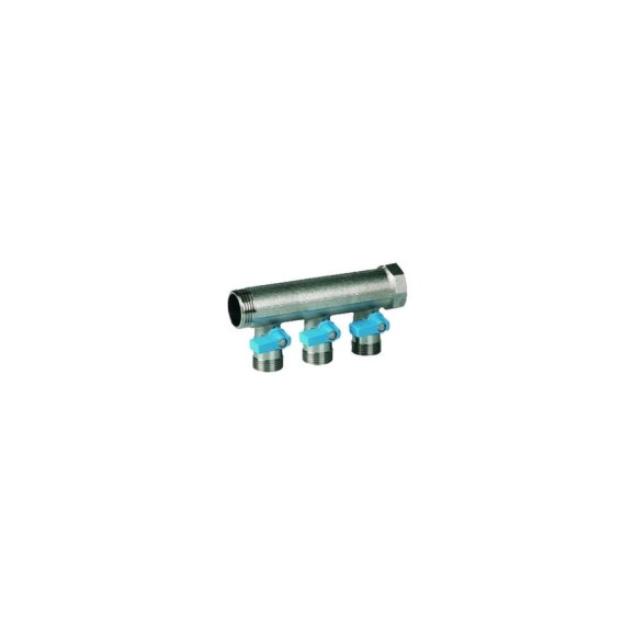 Коллектор с синими шаровыми кранами HENCO 3/4"НР под евроконус, 3/4"-3xEK14,16,18,20 VB050503-BLAUW Коллектор с синими шаровыми кранами HENCO 3/4"НР под евроконус, 3/4"-3xEK14,16,18,20 VB050503-BLAUW