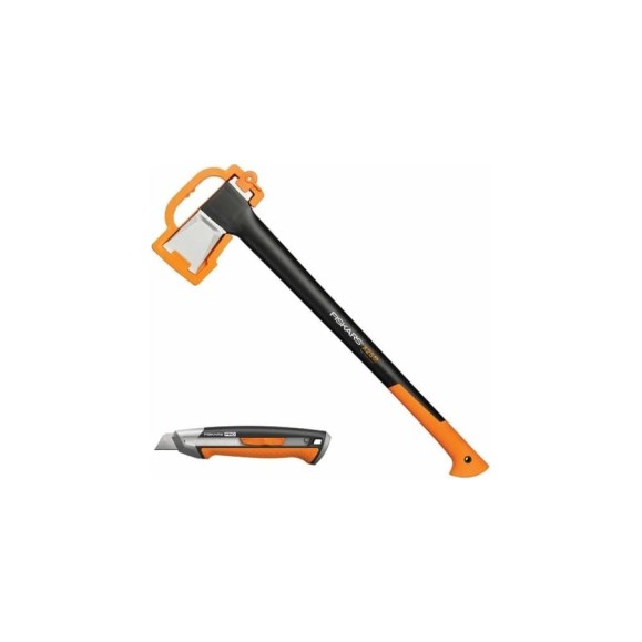 Набор Fiskars: топор Х25, строительный нож CarbonMax 1057915
