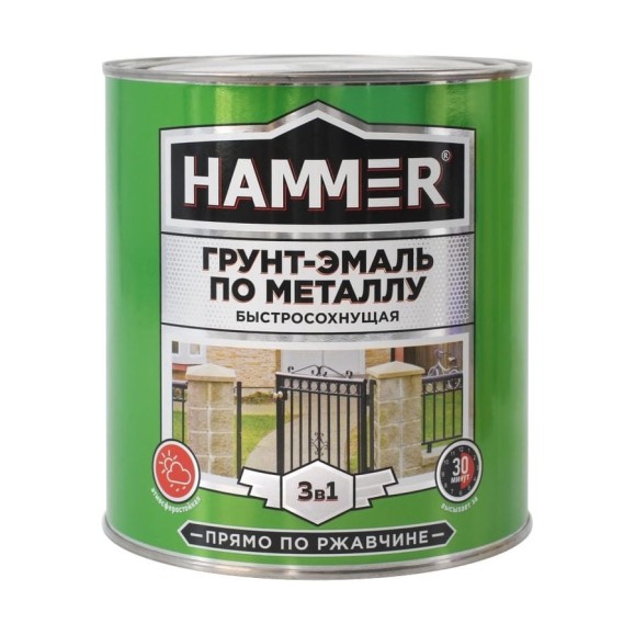 Грунт-эмаль по металлу HAMMER 3в1 б/с голубая 2,7 кг ЭК000125862 Грунт-эмаль по металлу HAMMER 3в1 б/с голубая 2,7 кг ЭК000125862