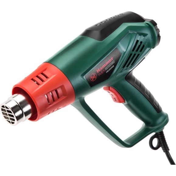 Технический фен Hammer 2200 Вт, 50/350-600 С, 300/500 л/мин., насадки, тепл. защита HG2020A