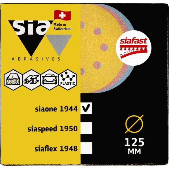 Круг шлифовальный на липучке siaone 1944 (50 шт; 125 мм; 8 отверстий; P240) sia Abrasives so50-125-8-240 Круг шлифовальный на липучке siaone 1944 (50 шт; 125 мм; 8 отверстий; P240) sia Abrasives so50-125-8-240