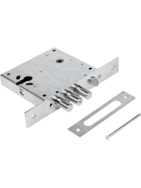 Врезной замок CERBER C6-85 3 ригеля, защелка, без цилиндра 2147