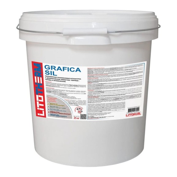 Декоративная штукатурка LITOTHERM Grafica Sil 2.5 мм 25 кг белая LITOKOL 428460002