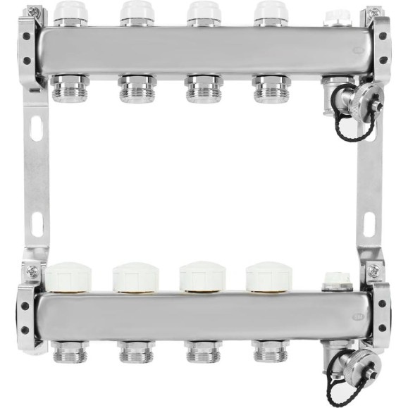 Коллекторная группа из нержавеющей стали COLSYS 803 4 выхода, с отсечными, термостатическими и дренажными клапанами и воздухоотводчиками 180322504