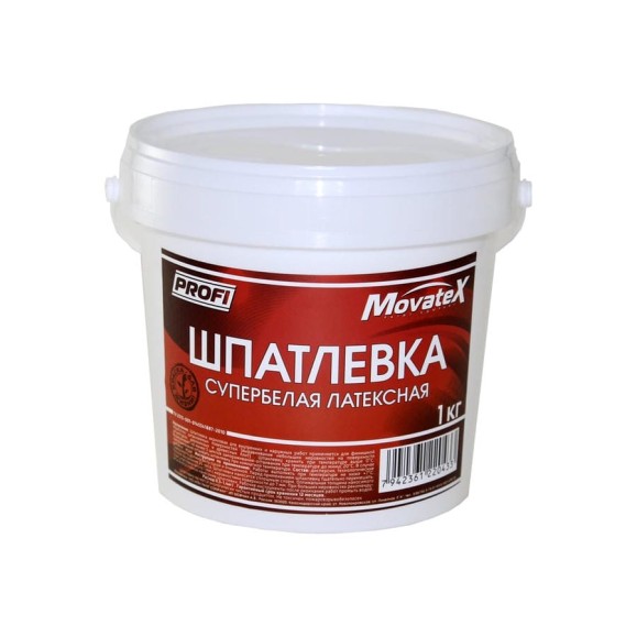 Шпаклевка латексная (1 кг; супербелая) Movatex Т02352