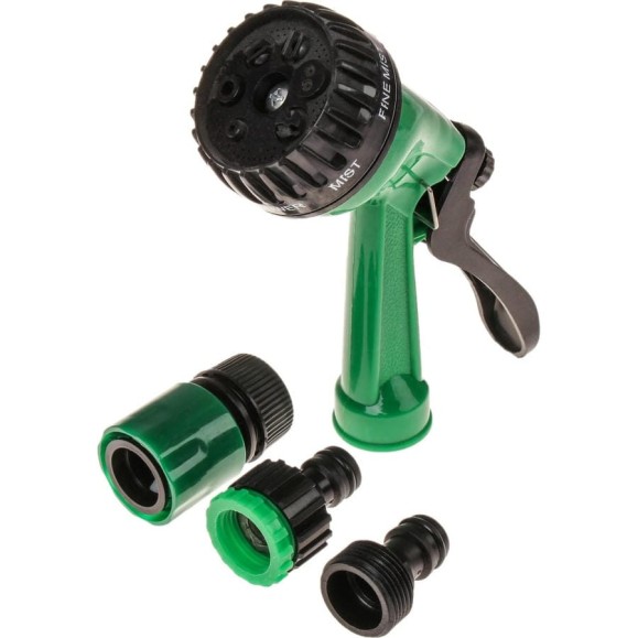Пистолет-распылитель Greengo 7 режимов, коннектор 1/2", стартовый фитинг 1/2"-3/4" 3098156