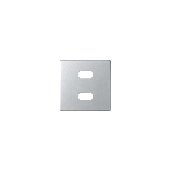 Накладка для коннектора Simon 2хUSB 2.0 типа А, мама, S82, S82N, алюминий 8201090-033