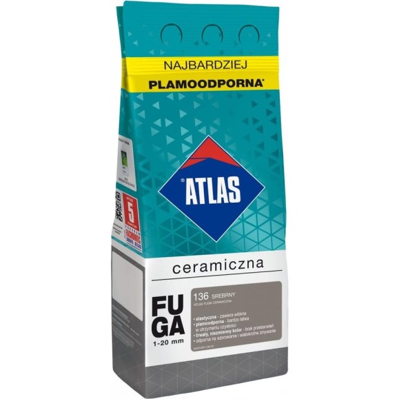 Керамическая затирка ATLAS серебряный, 2 кг (1-20 мм) 136-СER