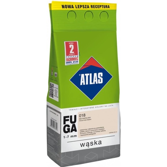 Цементная затирка ATLAS пастельно-бежевый, 2 кг (1-7 мм) 018-CEM Цементная затирка ATLAS пастельно-бежевый, 2 кг (1-7 мм) 018-CEM