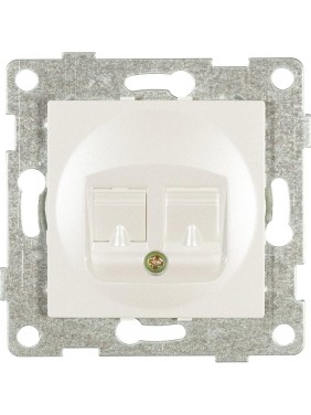 Механизм компьютерной розетки GUSI ELECTRIC RJ45, двойной, СУ, жемчуг С11К2-028