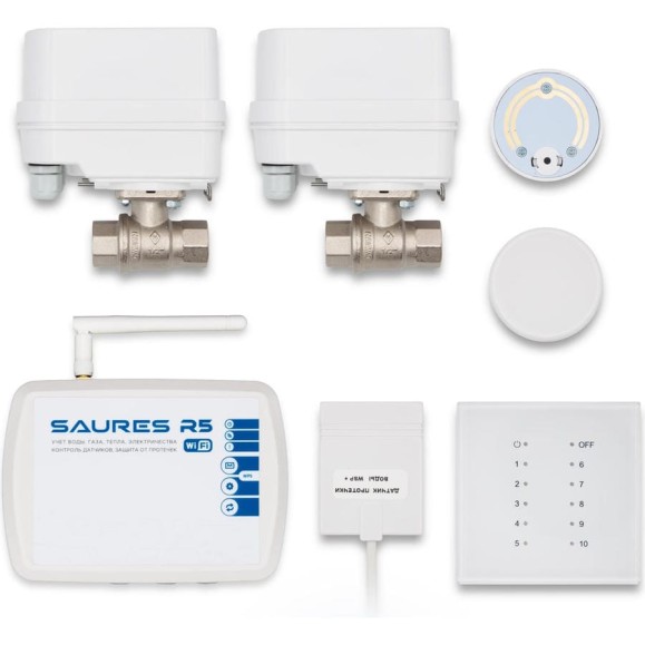 Система защиты от протечек Аквастоп SAURES Радио Wi-Fi, 1/2 SRS-KIT.19 Система защиты от протечек Аквастоп SAURES Радио Wi-Fi, 1/2 SRS-KIT.19