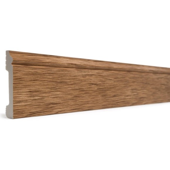 Напольный плинтус Decor-Dizayn ударопрочный, влагостойкий, вишня, 79х13х2400 мм 005-83SH