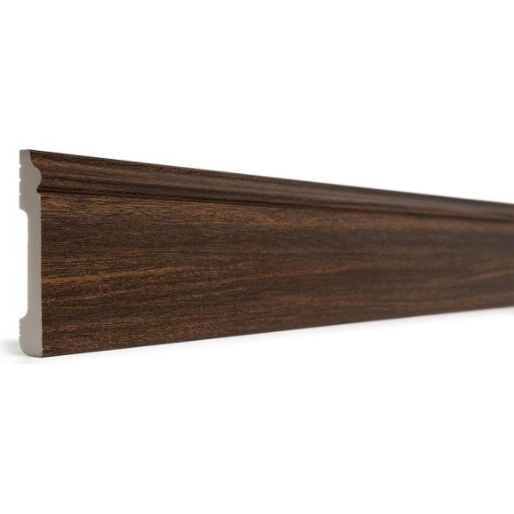 Напольный плинтус Decor-Dizayn ударопрочный, влагостойкий, темный орех, 79х13х2400 мм 005-73SH Напольный плинтус Decor-Dizayn ударопрочный, влагостойкий, темный орех, 79х13х2400 мм 005-73SH