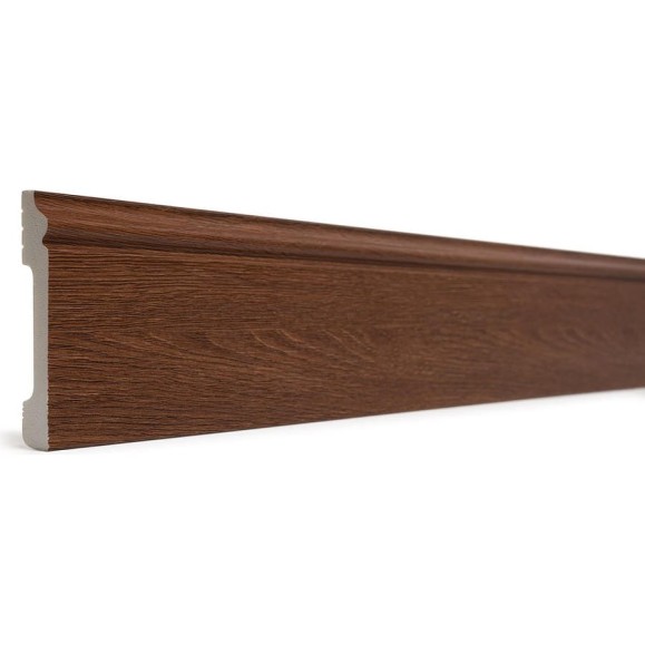 Напольный плинтус Decor-Dizayn ударопрочный, влагостойкий, тик, 79х13х2400 мм 005-82SH