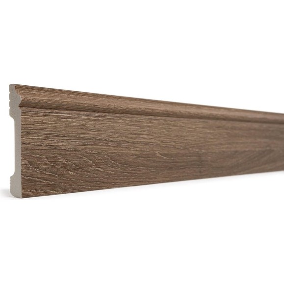 Напольный плинтус Decor-Dizayn ударопрочный, влагостойкий, ясень 79х13х2400 мм 005-92SH