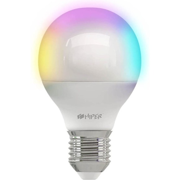 Умная LED лампочка HIPER Smart LED bulb IoT LED A1 RGB Wi-Fi, Е27, Globe IOT LED A1 RGB