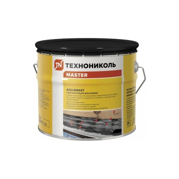 Битумно-резиновая мастика Технониколь AquaMast, ведро 3 кг TN889469