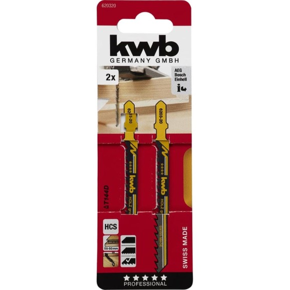 Пилки для лобзика T144D S20 2 шт KWB 620320 Пилки для лобзика T144D S20 2 шт KWB 620320
