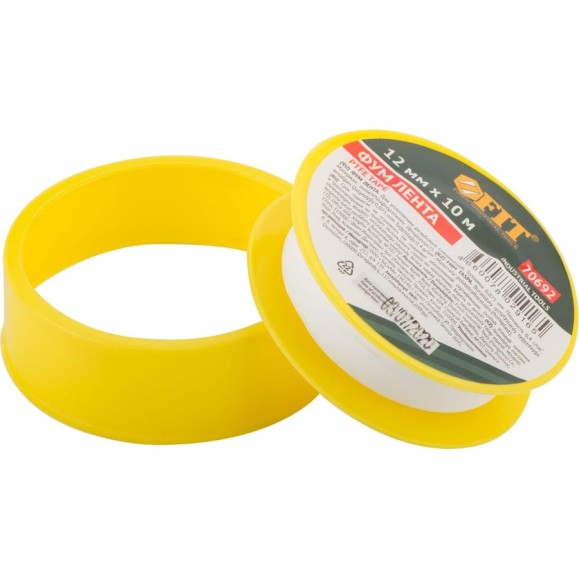 ФУМ-лента FIT плотность 0,40 гр/куб.см, 12 мм x 10 м x 0,075 мм 70692