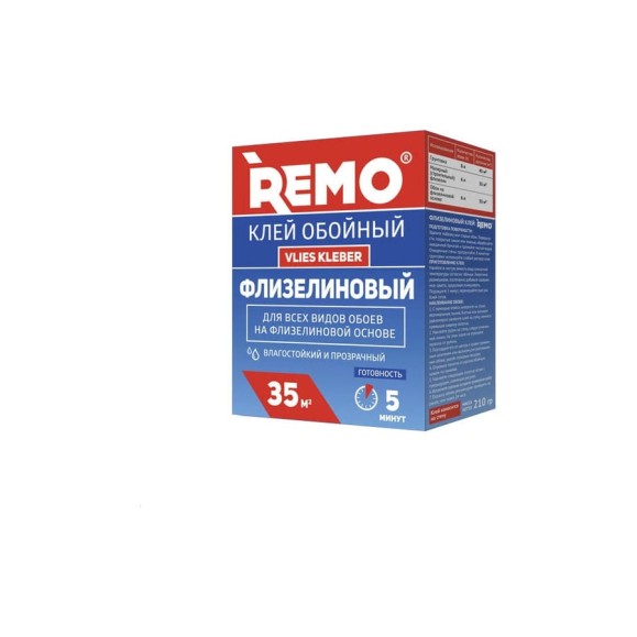 Клей для обоев REMO Флизелиновый 35 кв.м, 210 г 775030