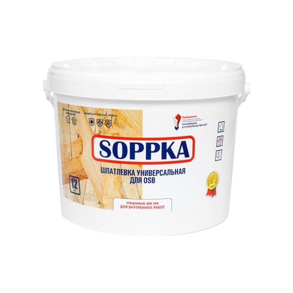 Шпатлевка для OSB SOPPKA 12 кг СОП-Шпатлевка-Универсал12 Шпатлевка для OSB SOPPKA 12 кг СОП-Шпатлевка-Универсал12