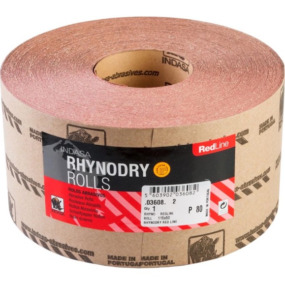 Рулон RHYNODRY (115 мм; 50 м; Р80) INDASA 03608 Рулон RHYNODRY (115 мм; 50 м; Р80) INDASA 03608