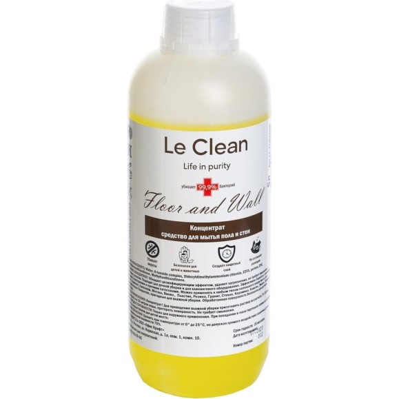 Антибактериальное средство для мытья пола и стен Le Clean FLOOR AND WALL 1000 ml LC FLW1000