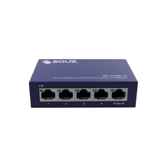 Неуправляемый коммутатор BOUZ 5 портов 10/100Base-T BZ-S1000-5T