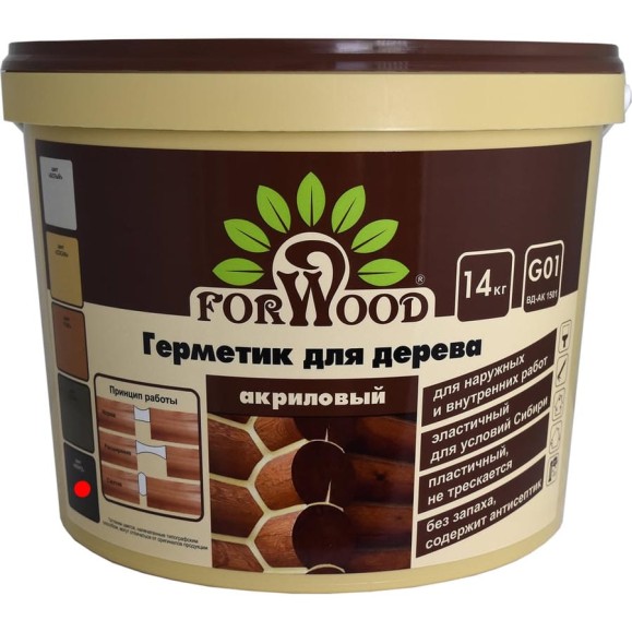 Герметик для дерева Forwood ВДАК-1501, венге, 14 кг 141277 4607017516805