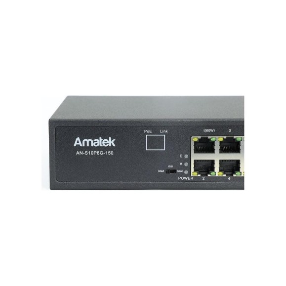 Коммутатор Amatek  AN-S10P8G-150 HiPoE, PoE+ 7000415