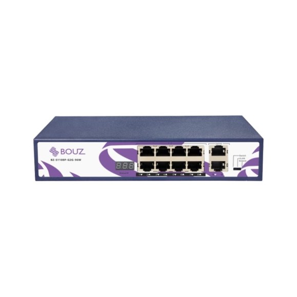 Коммутатор BOUZ 8 POE портов 10/100/1000Base-T 2 порта 10/100/1000Base-T 96W BZ-S1108P-G2G-96W Коммутатор BOUZ 8 POE портов 10/100/1000Base-T 2 порта 10/100/1000Base-T 96W BZ-S1108P-G2G-96W