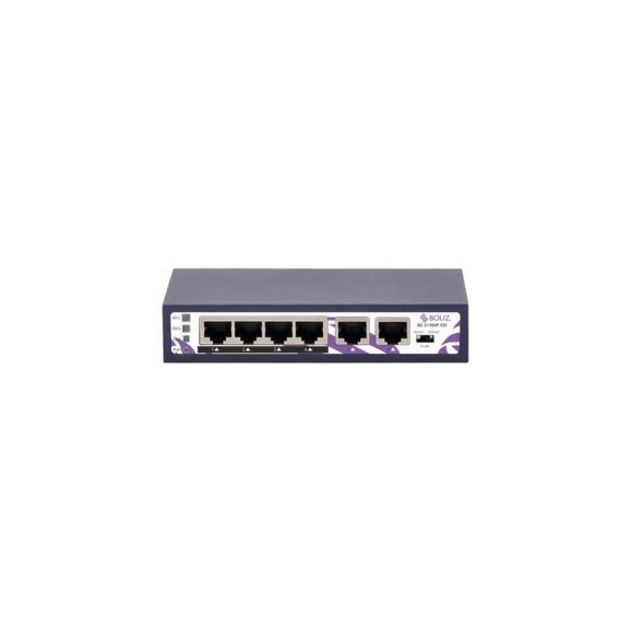Неуправляемый коммутатор BOUZ 4 POE порта 10/100Base-T 2 порта 10/100Base-T 65W BZ-S1104P-F2F-65W